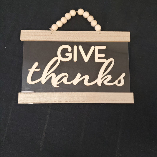 Give Thanks Hanging Plaque