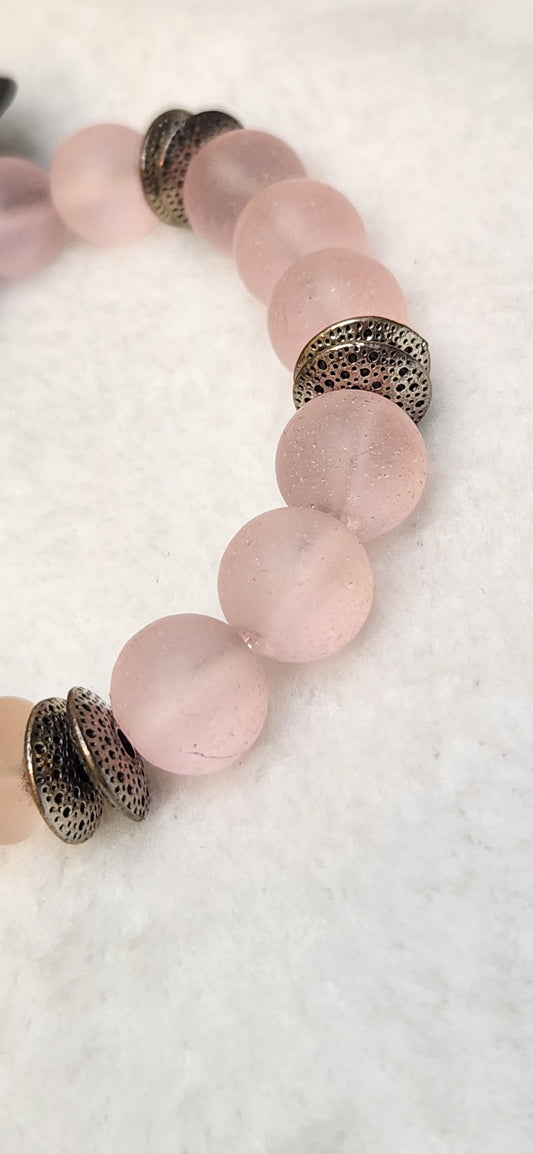Pink Sea Glass Bracelet