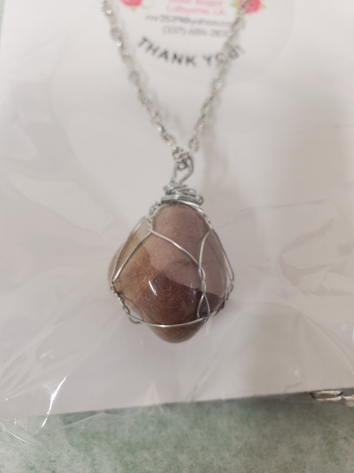 Wrapped Stone Necklace by Rose